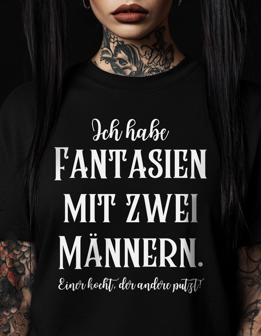 Ich habe Fantasien mit zwei Männern -  Premium T-Shirt Unisex