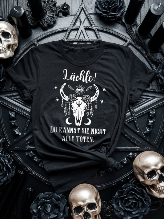Lächle du kannst sie nicht alle töten - Baphomet Premium T-Shirt Unisex