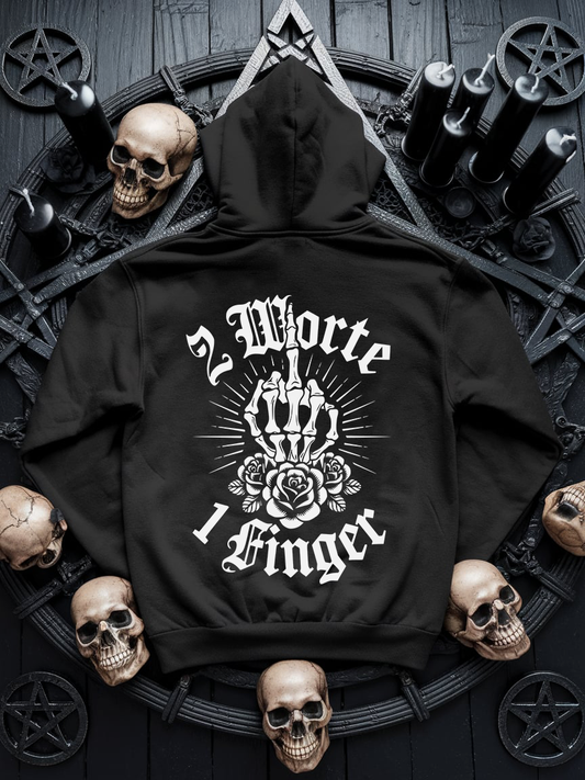 2 Worte 1 Finger Premium Hoodie Unisex