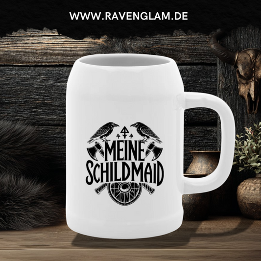 Meine Schildmaid - Wikinger Bierkrug für echte Nordmänner & Wikinger-Fans