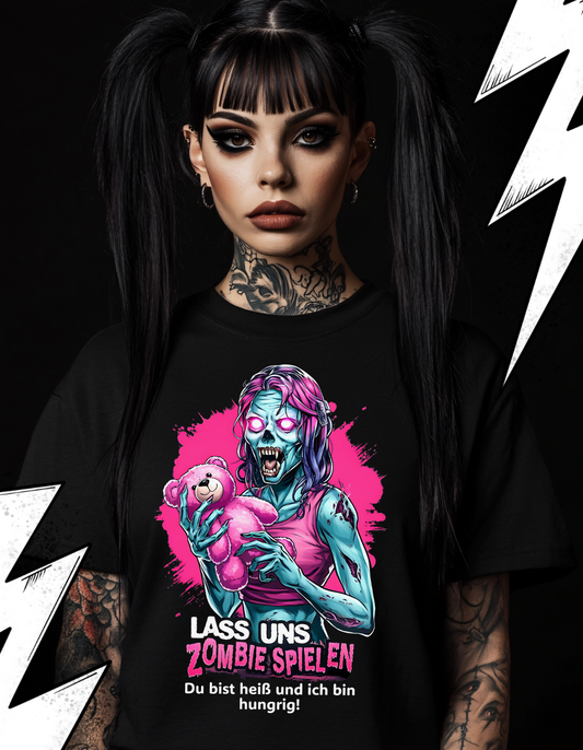 "Lass uns Zombie spielen" Zombie Premium T-Shirt Unisex