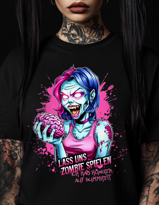 "Lass uns spielen" Zombie Premium T-Shirt Unisex