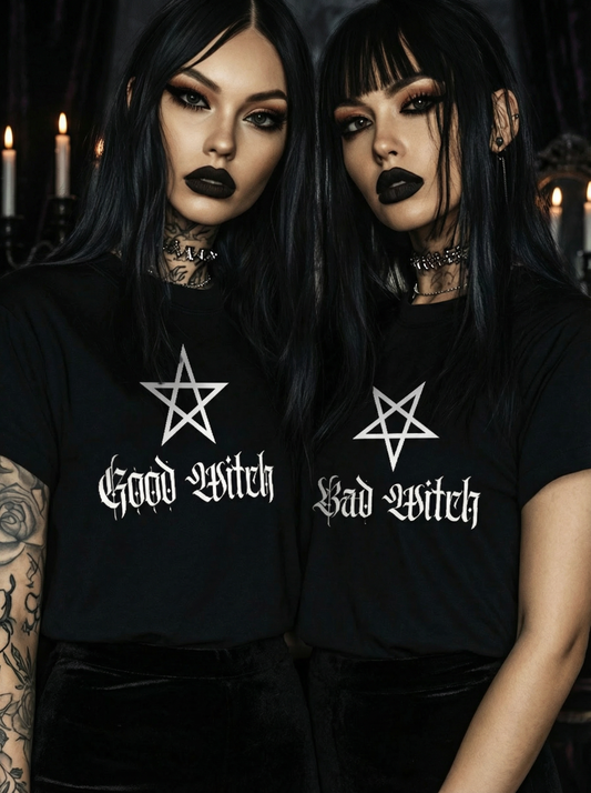 Bad Witch, Good Witch - Organic Damen T-Shirt Spar Set, Partnerlook