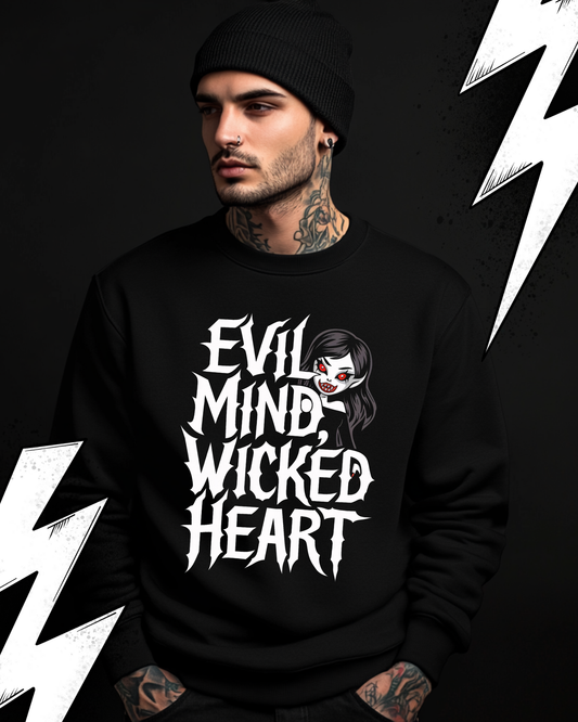 Premium Sweatshirt Unisex "Evil Mind Wicked Heart"