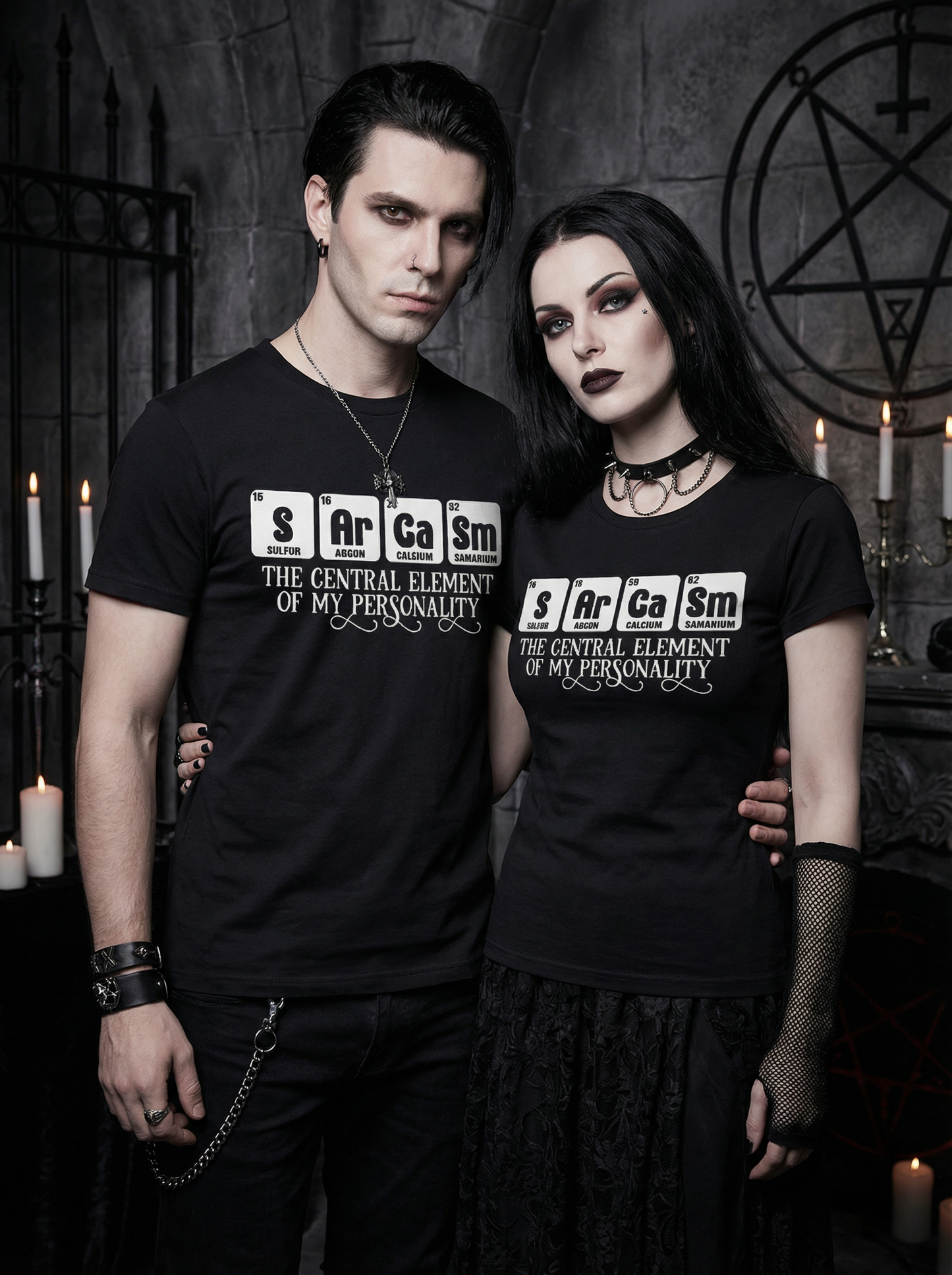 Sarkassmus Chemie für Pärchen oder Besties - Gothic T-Shirt Set für 2