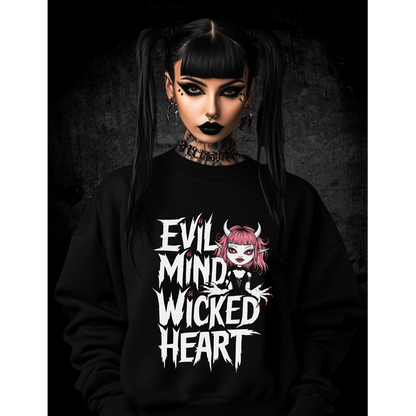 Premium Sweatshirt Unisex "Evil Mind Wicked Heart"