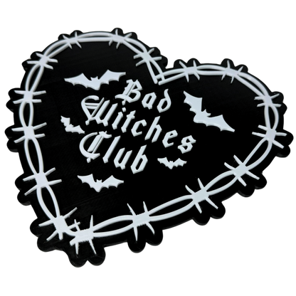 Gothic Wandschild "Bad Witches Club", Haunted Home, Witchcraft Zubehör, Witchy Deko, Gothic Accessoire