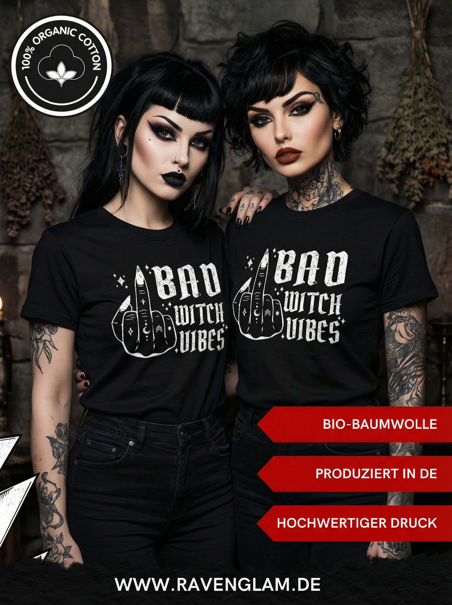 Bad Witch Vibes für Besties - Gothic T-Shirt Set für 2 Freundinnen