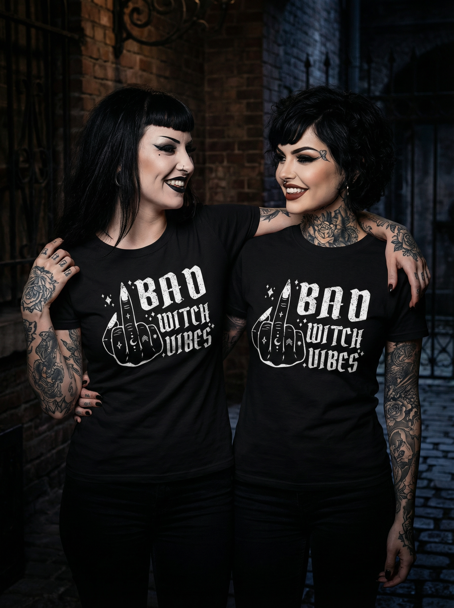 Bad Witch Vibes für Besties - Gothic T-Shirt Set für 2 Freundinnen