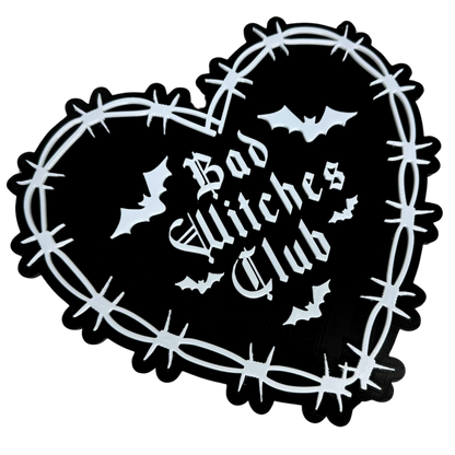 Gothic Wandschild "Bad Witches Club", Haunted Home, Witchcraft Zubehör, Witchy Deko, Gothic Accessoire