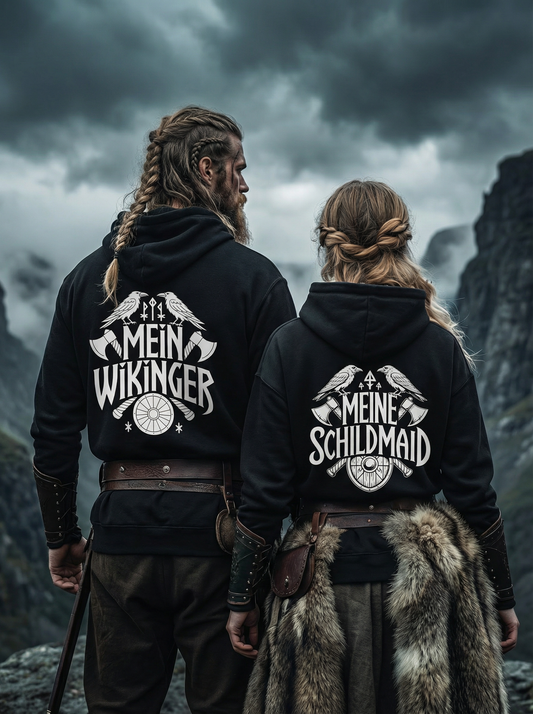 Wikinger Valhalla Pärchen Hoodie - Wikinger Hoodie Set für Pärchen
