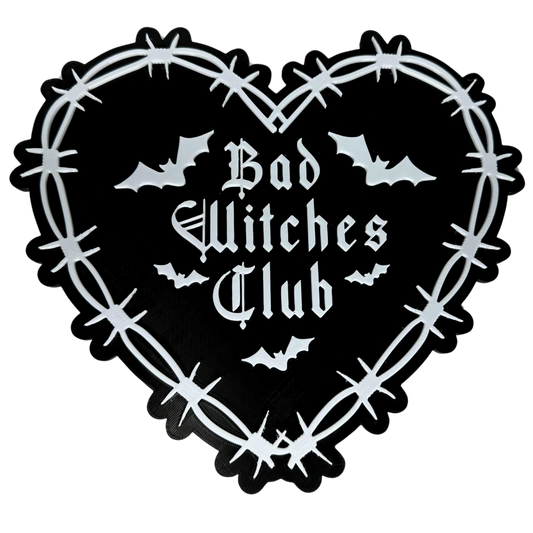 Gothic Wandschild "Bad Witches Club", Haunted Home, Witchcraft Zubehör, Witchy Deko, Gothic Accessoire