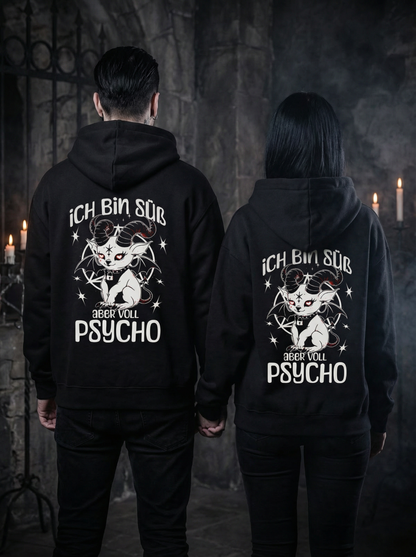 Ich bin süß aber voll Psycho Baphomet Partnerlook -Hoody Set für Pärchen oder Besties