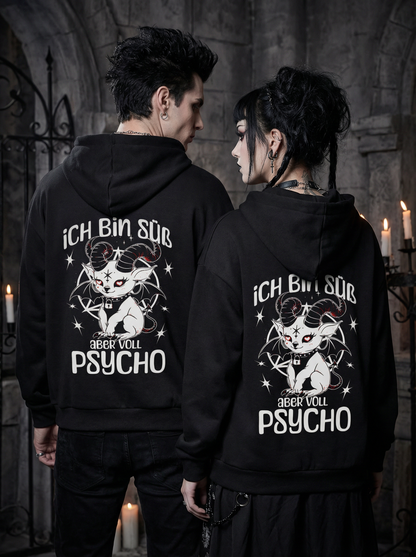 Ich bin süß aber voll Psycho Baphomet Partnerlook -Hoody Set für Pärchen oder Besties