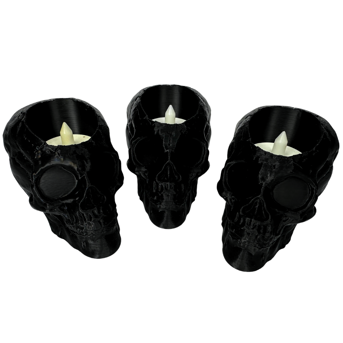 Totenkopf Windlicht, Gothic Skull LED Kerze, Witchcraft, Witchy Deko, Gothic Totenschädel ohne Kerze