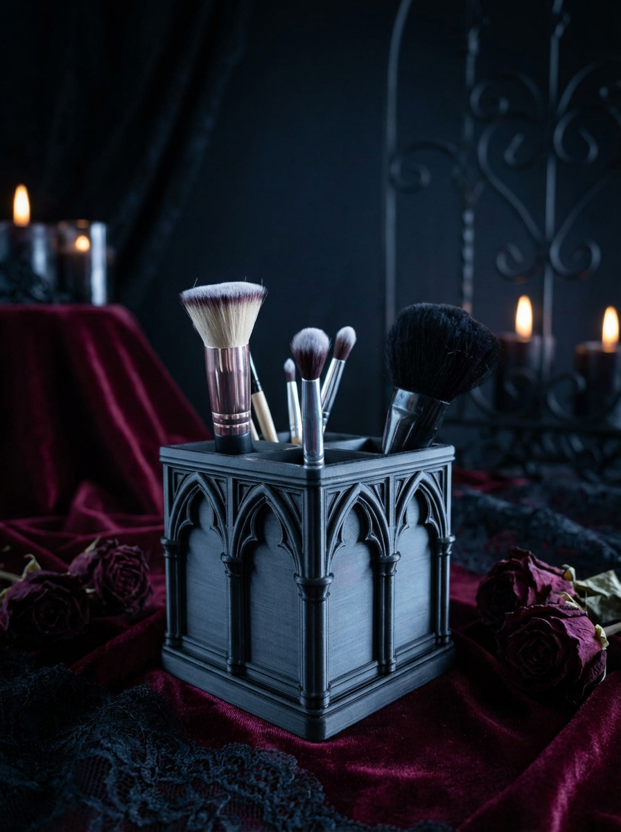 Gothic Pinselhalter – Dark Makeup Organizer im Gothic Stil (3D-Druck)