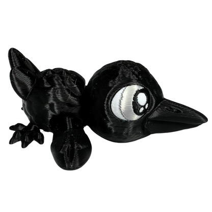 Schwarzer Raabe Schlüsselanhänger, Beweglicher kleiner Raabe, Gothic Geschenk