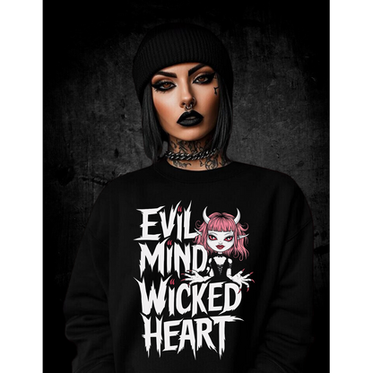 Premium Sweatshirt Unisex "Evil Mind Wicked Heart"