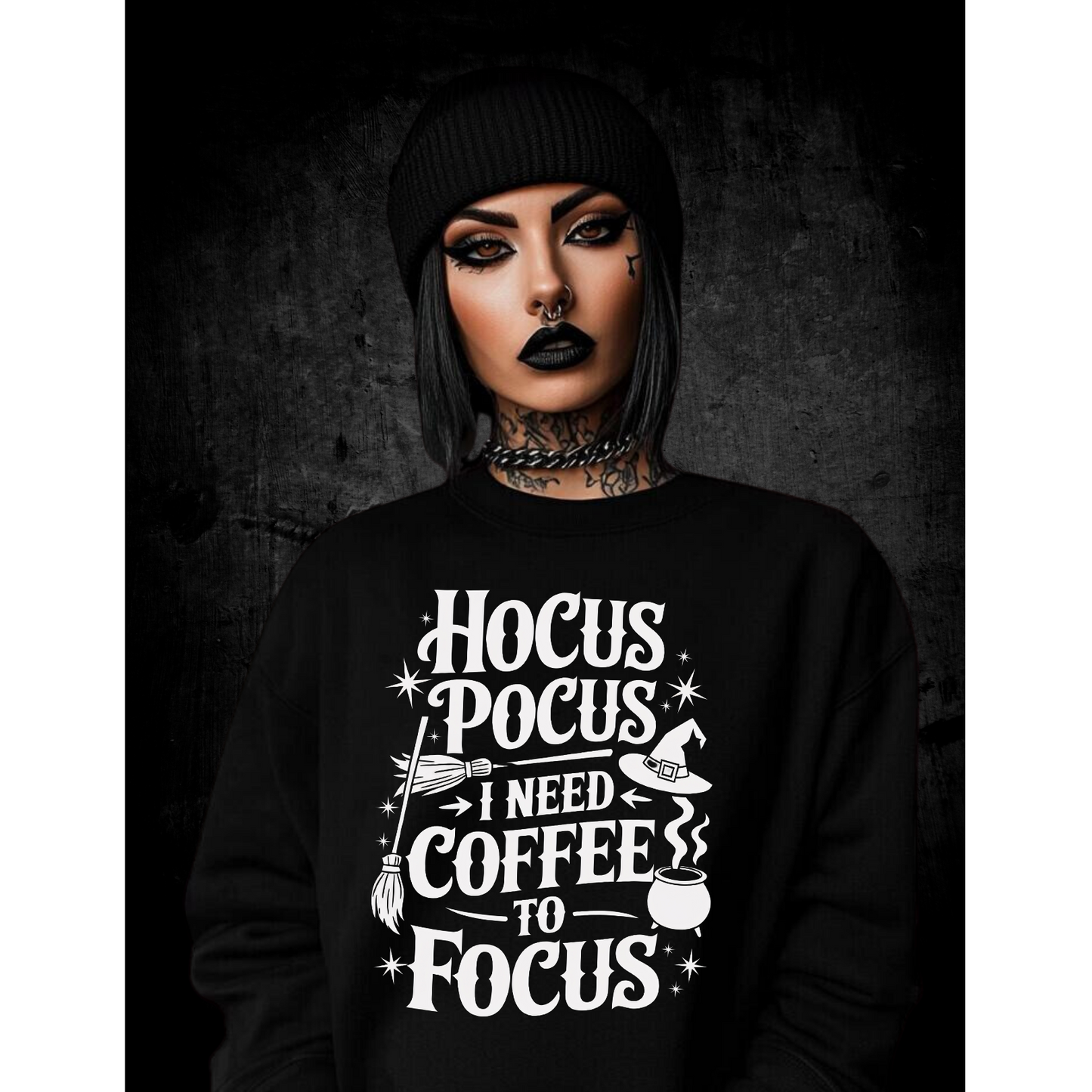 Premium Sweatshirt Unisex "Hocus Pocus Coffee to Focus"