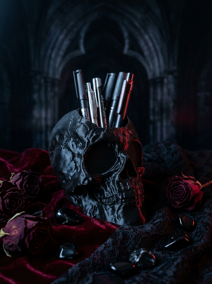 Gothic Totenkopf Stiftehalter – Skull Pen Holder im Gothic Stil (3D-Druck)
