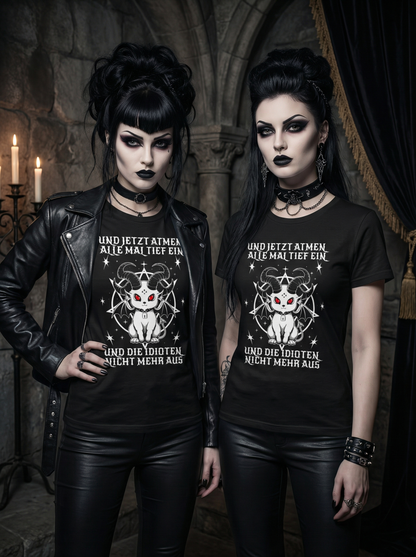 Lustiges freches Baphomet Partnerlook - T-Shirt Set für Pärchen oder Besties