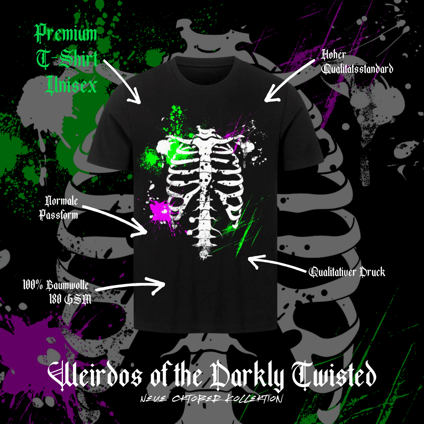 Premium T-Shirt Unisex "Skull Weirdo"