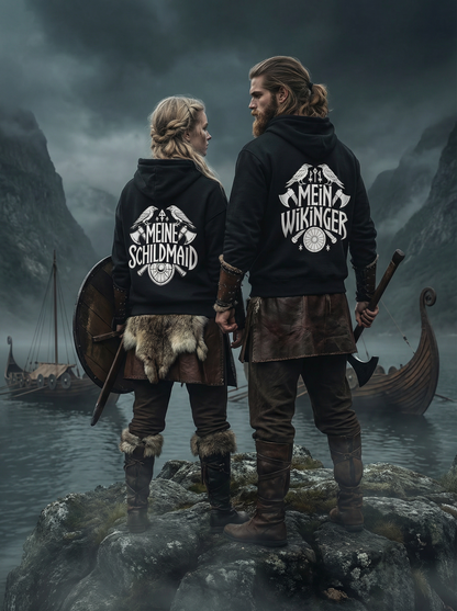 Wikinger Valhalla Pärchen Hoodie - Wikinger Hoodie Set für Pärchen
