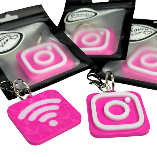 Social Media Pink - Smarter programmierbarer NFC-Schlüsselanhänger