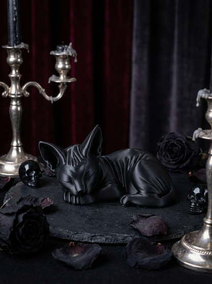 Gothic Sphynx Katze Deko – Dark Cat Figur im Gothic Stil (3D-Druck)  Dunkel. Elegant. Absolut hypnotisch.