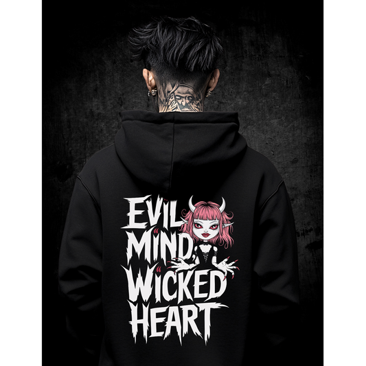 Premium Hoodie Unisex "Evil Mind Wicked Heart"