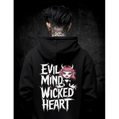 Oversized Hoodie Unisex "Evil Mind Wicked Heart"