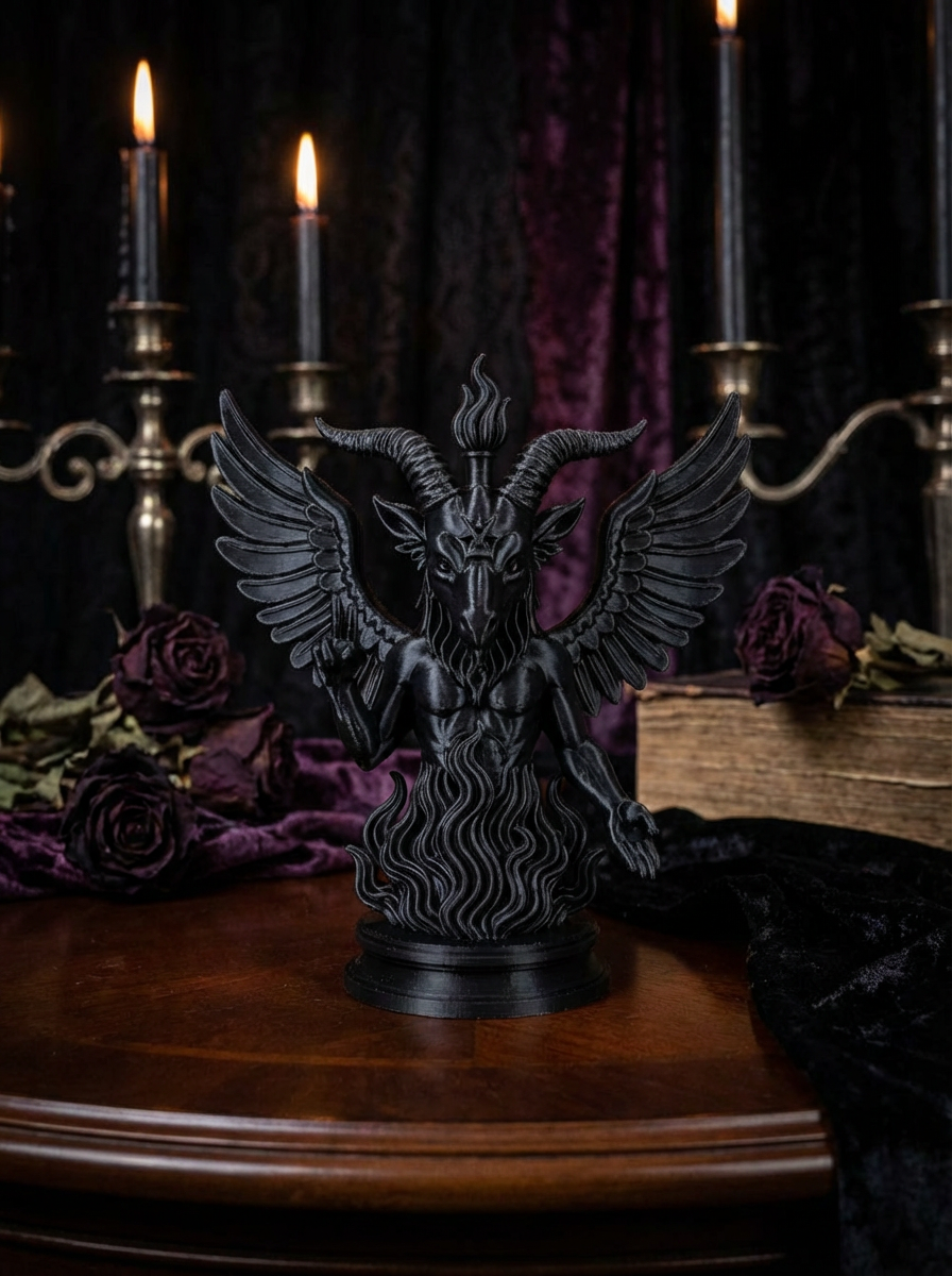 Gothic Baphomet Statue – Dark Occult Figur im Gothic Stil (3D-Druck)