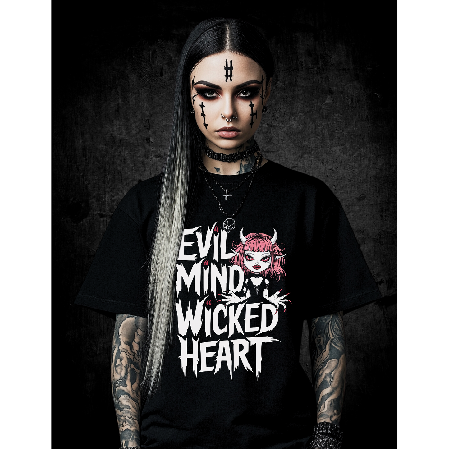 Premium T-Shirt Unisex "Evil Mind Wicked Heart"