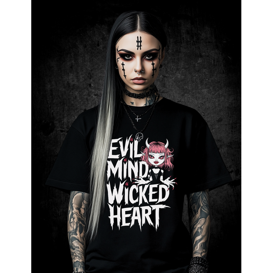 Premium T-Shirt Unisex "Evil Mind Wicked Heart"