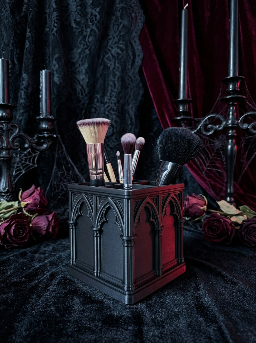 Gothic Pinselhalter – Dark Makeup Organizer im Gothic Stil (3D-Druck)