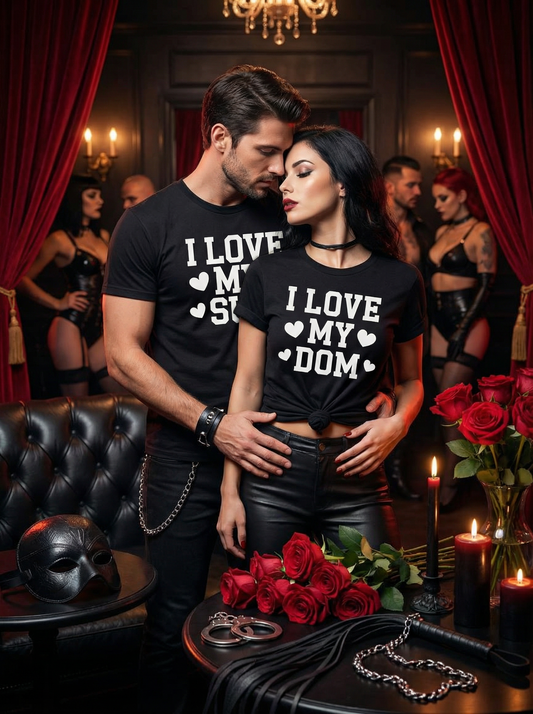 Kinky Dark Romance - Sub - Dom - BDSM - T-Shirt Set für Pärchen