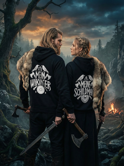 Wikinger Valhalla Pärchen Hoodie - Wikinger Hoodie Set für Pärchen