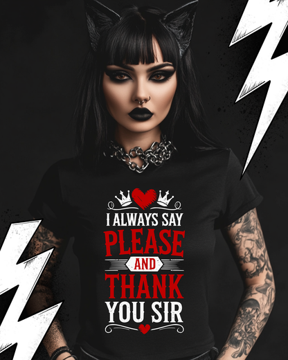 Kinky Premium T-Shirt "Thank you Sir" Submissive T-Shirt