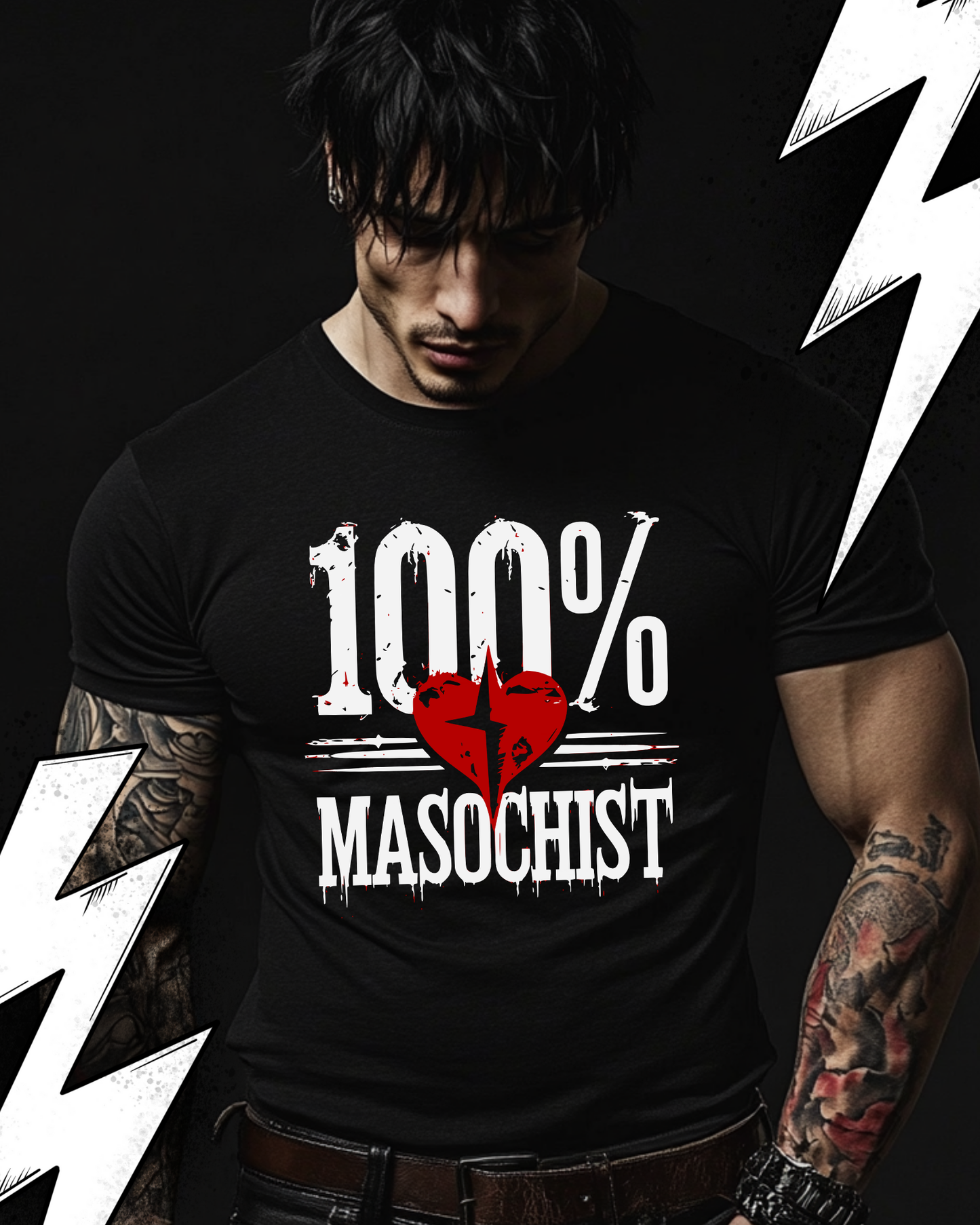 Kinky Dom/Sub T-Shirt Unisex "100% Masochist"