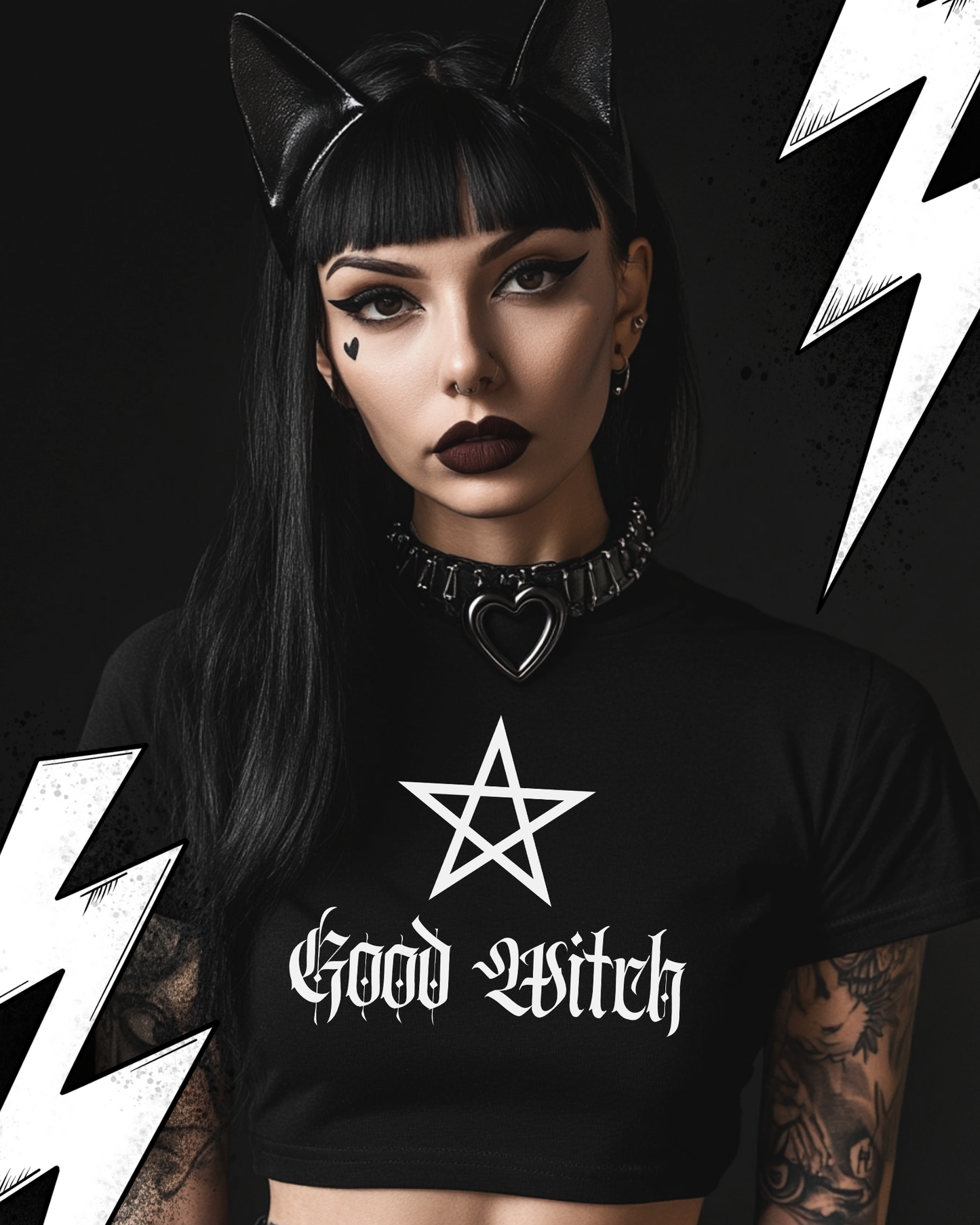 Good Witch - Ladies Cropped Tee, Gothic Shirts, Dark Fashion