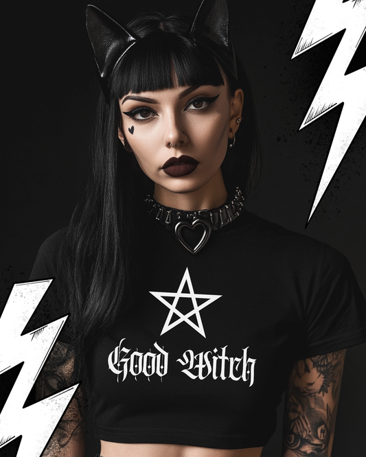 Good Witch - Ladies Cropped Tee, Gothic Shirts, Dark Fashion