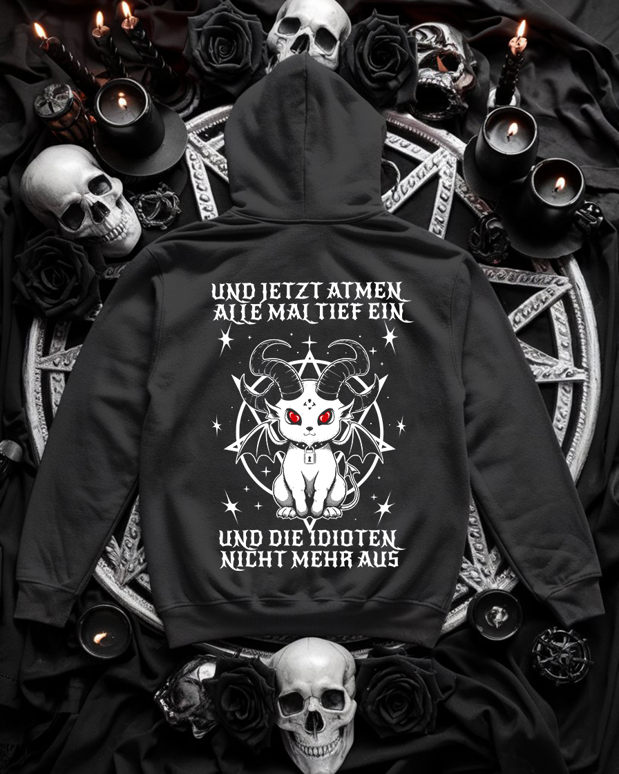 Baphomet Goth Hoodie Unisex "Atmen" Sarkastisch und frecher Hoodie