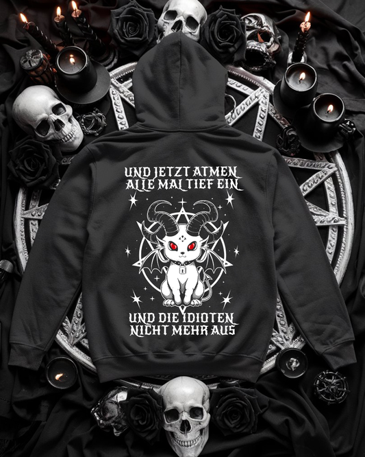 Baphomet Goth Hoodie Unisex "Atmen" Sarkastisch und frecher Hoodie