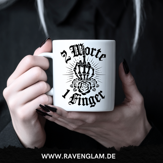 2 Worte 1 Finger - Tasse