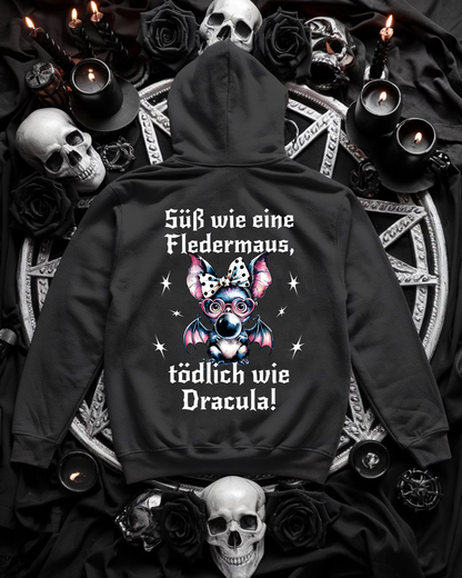 Fledermaus Unisex Hoodie "Tödlich wie Dracula" Lustig und frech