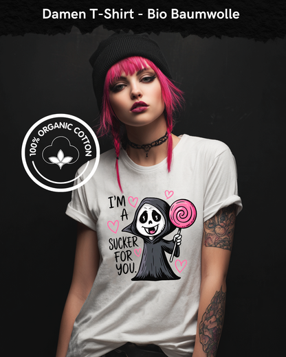 Gothic Bundle „I’m a sucker for you“ – Damen Bio T-Shirt + Tasse im Set