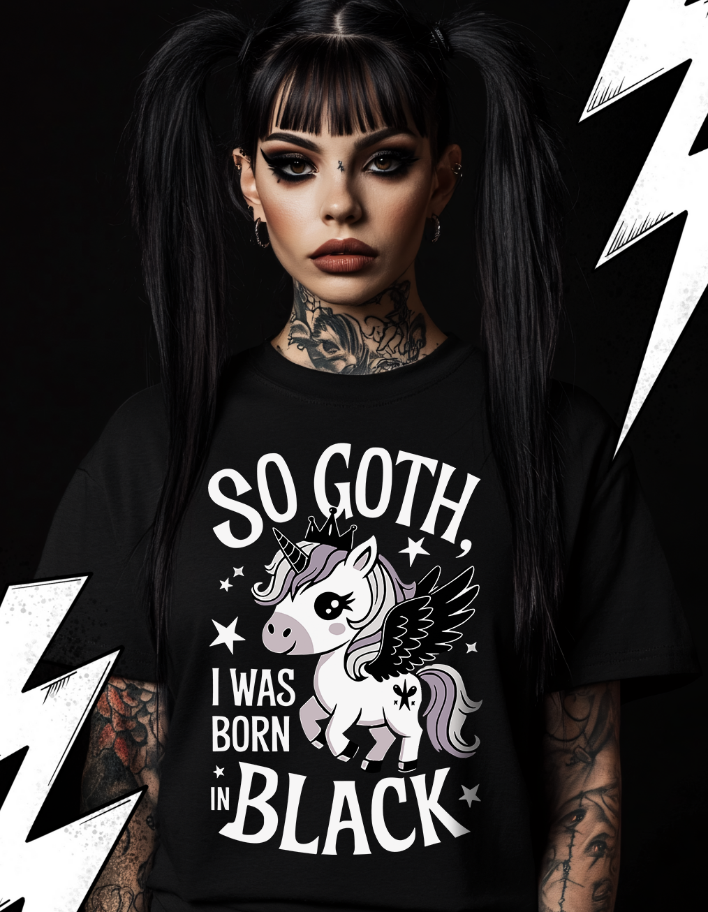 Premium T-Shirt Unisex "Gothic Unicorn" Einhorn T-Shirt