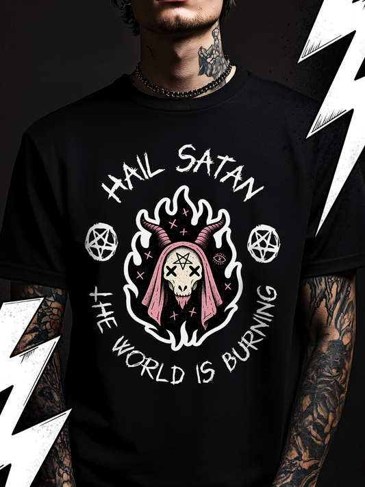 Hail Satan the world is burning - Premium T-Shirt Unisex