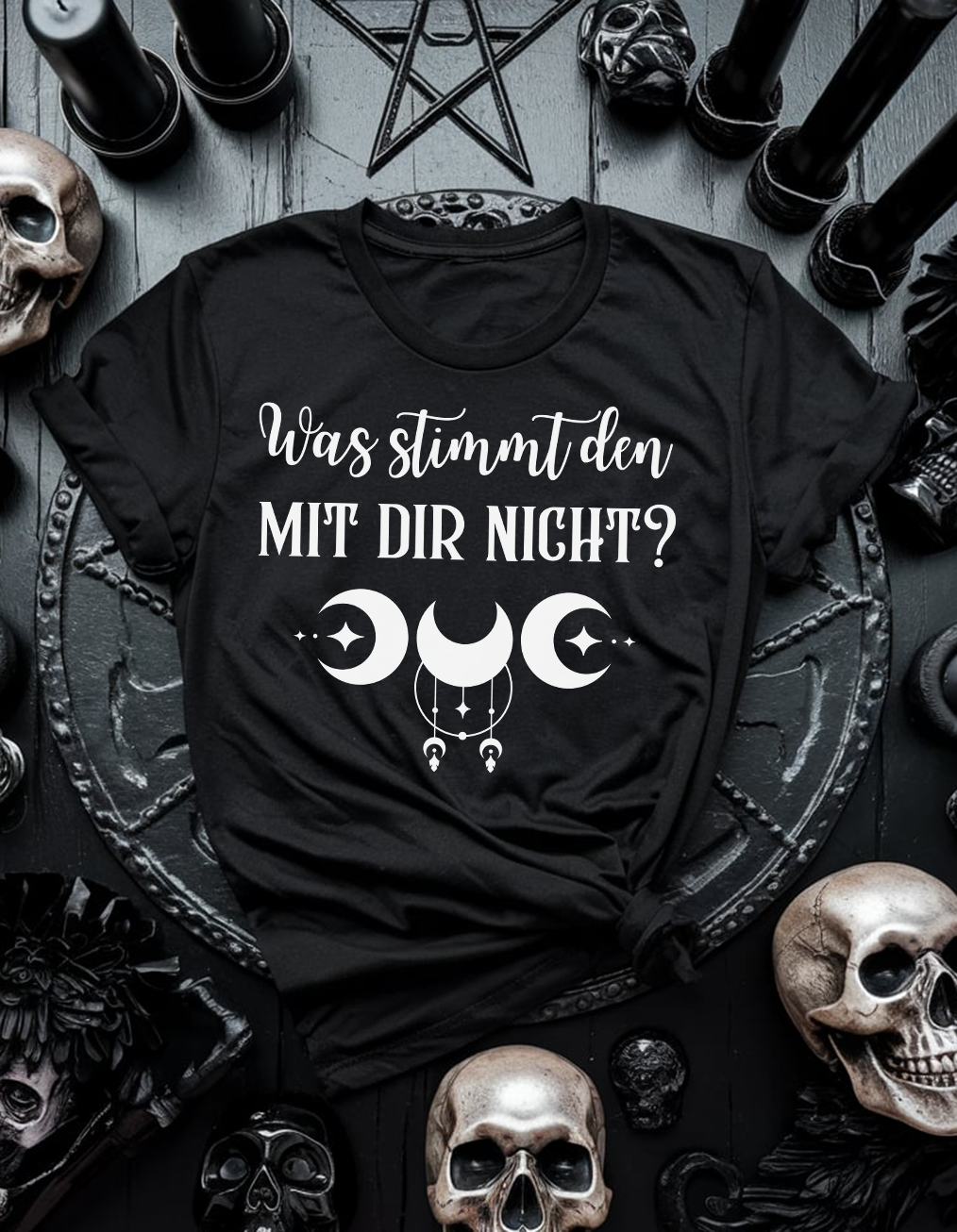 Was stimmt den mit dir nicht - Premium T-Shirt Unisex