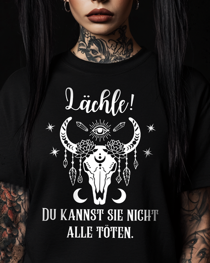 Lächle du kannst sie nicht alle töten - Baphomet Premium T-Shirt Unisex